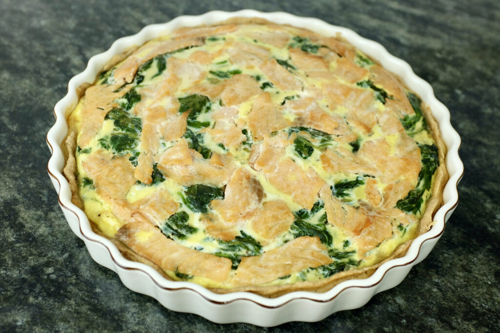 Crispy quiche with eggs, spinach and smoked salmon Nielsen Good Food