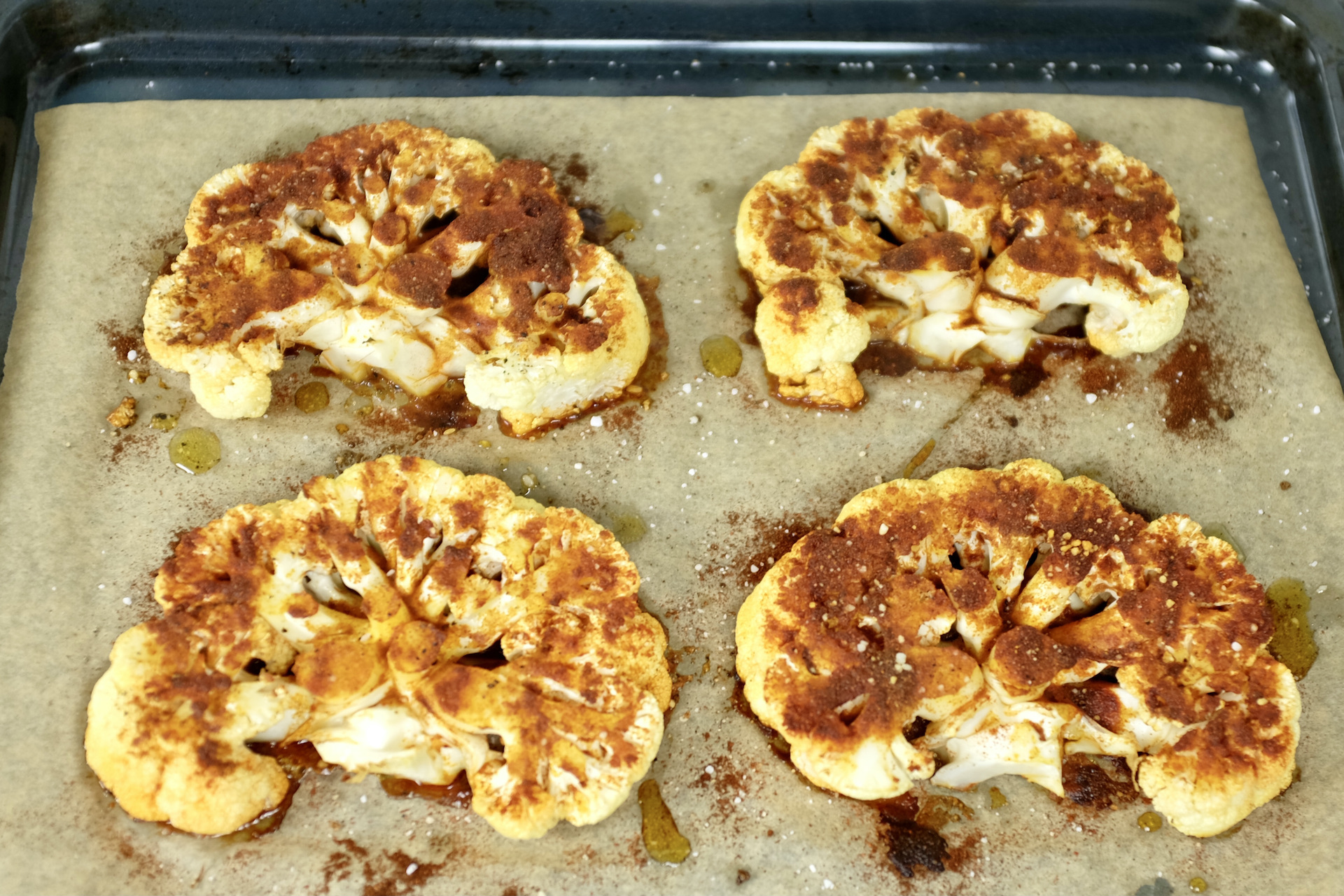 paprika infused roasted cauliflower steaks