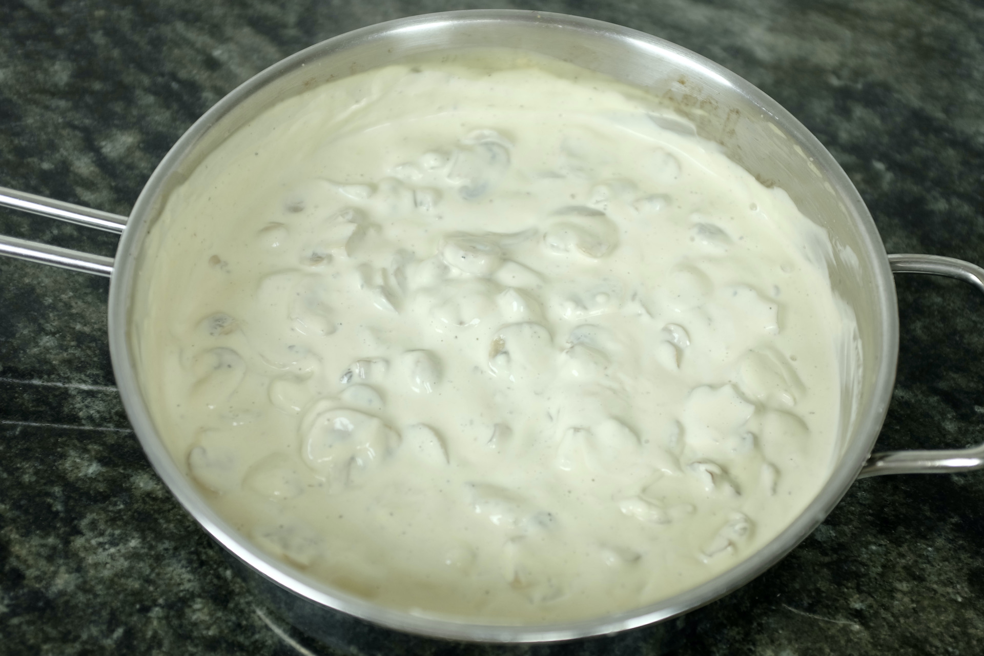 sauce with fresh mushroom and rich cream cheese