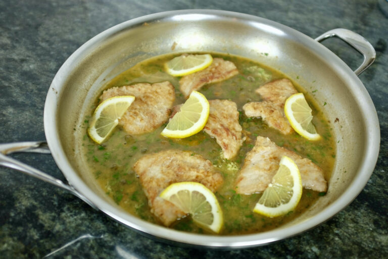 classic veal scaloppine in sauce piccata with marsala