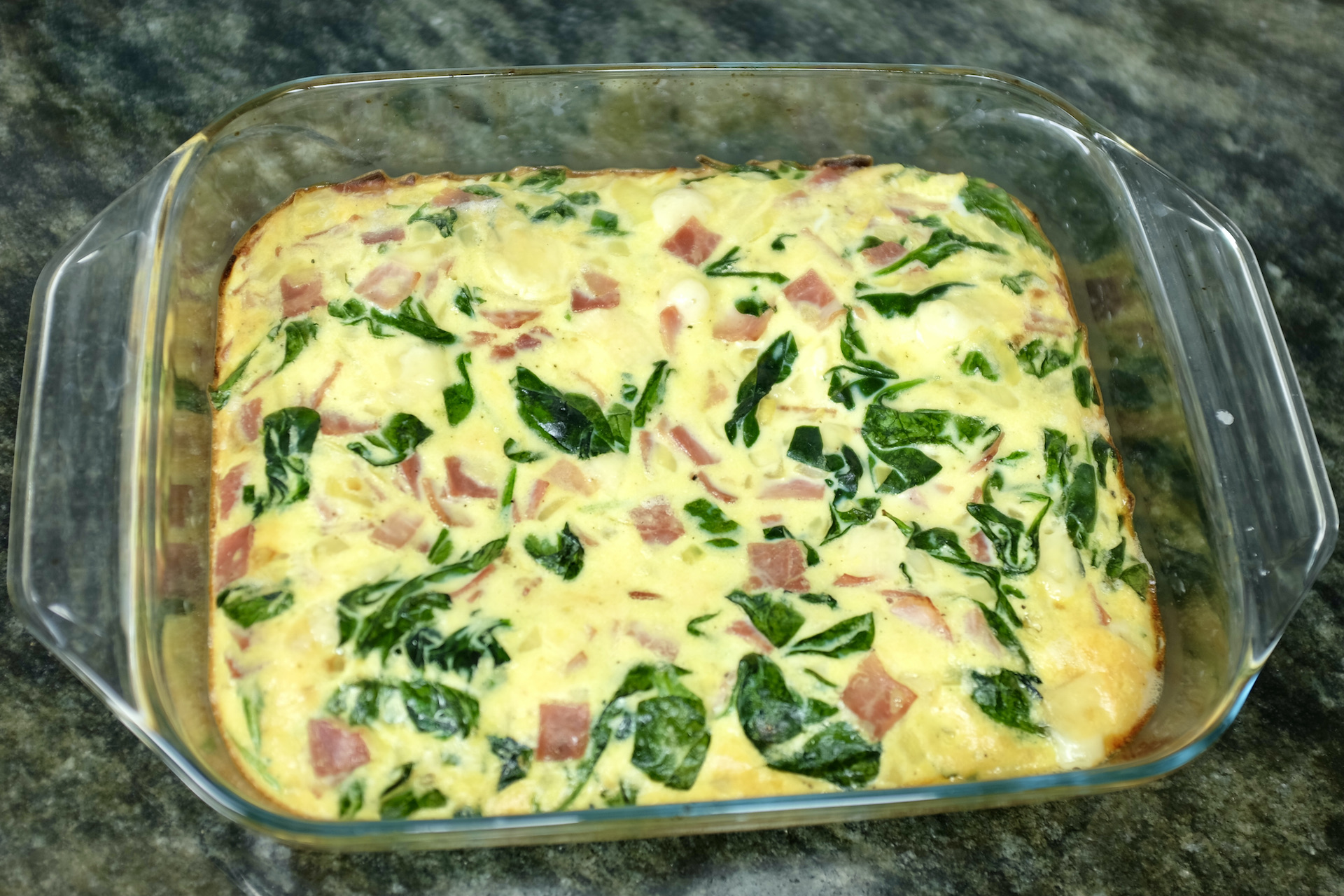 crustless spinach quiche with ham