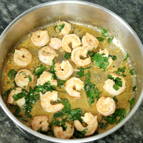 shrimps in own juice with garlic and parsley