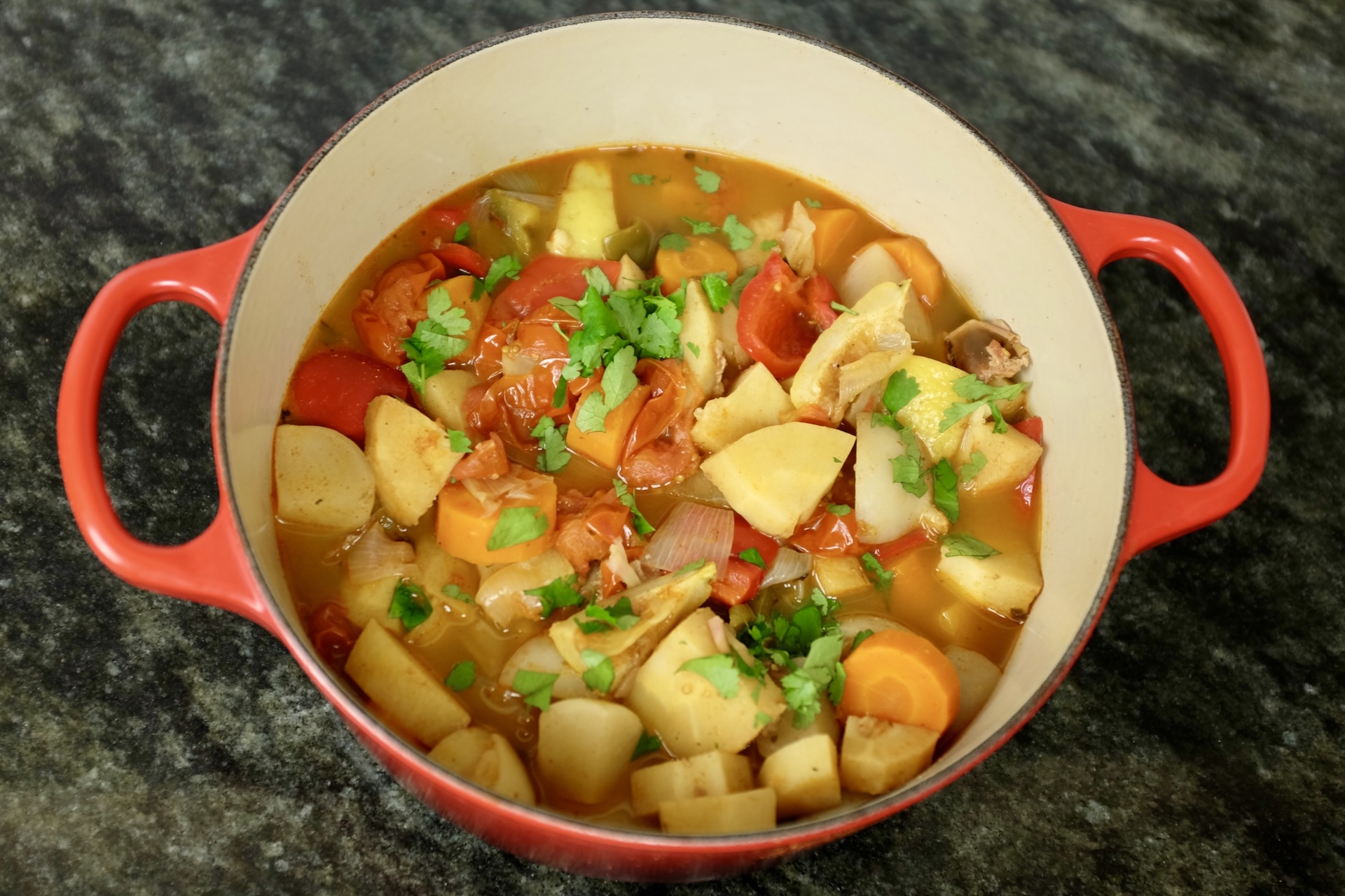 vegetable tagine with parsnips turnips bell peppers grape tomatoes and carrots