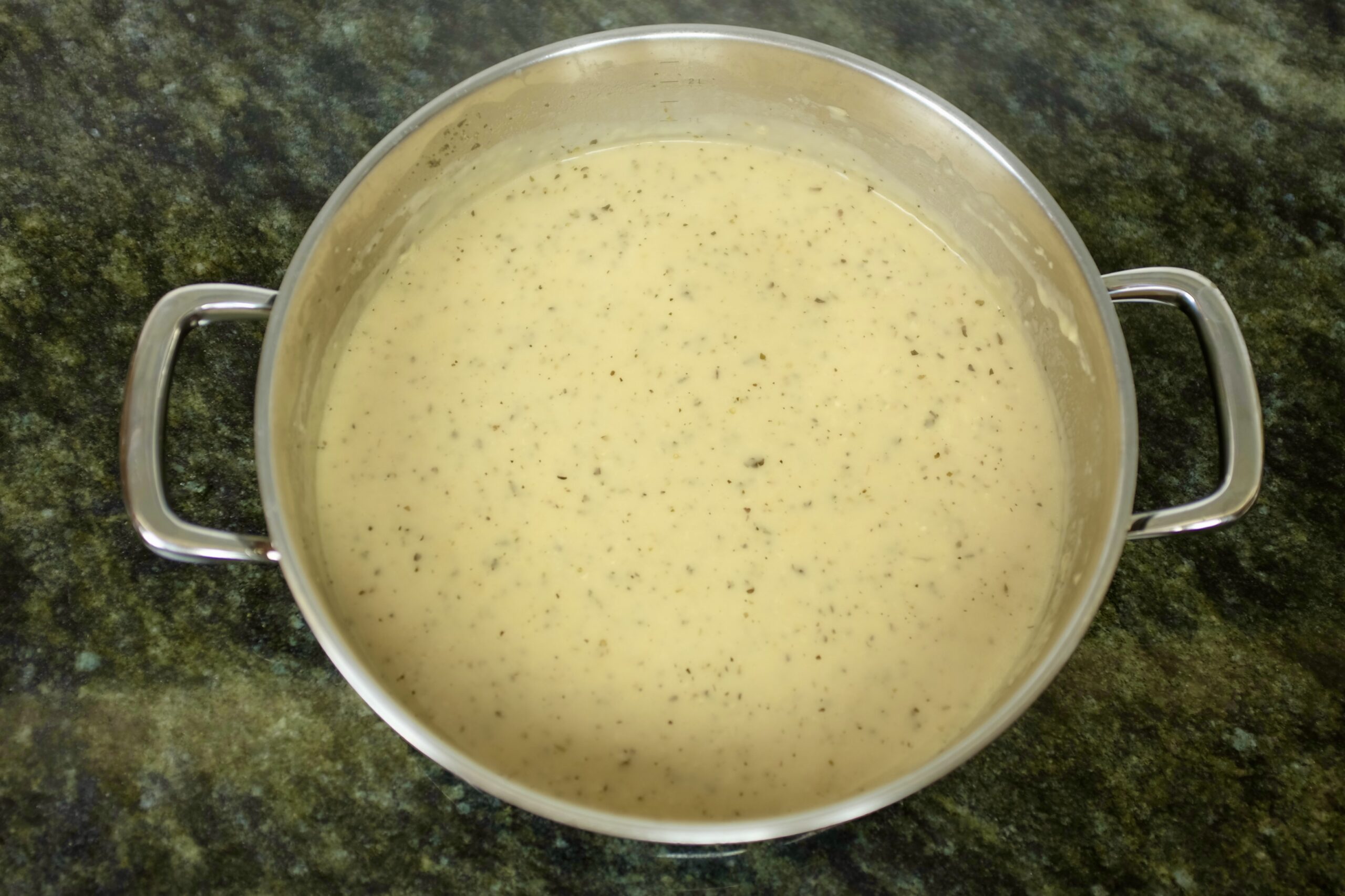 creamy vegetable sauce with a hint of garlic oregano and basil